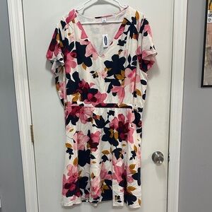 Old Navy Floral Mini Dress - Pink, Navy, White